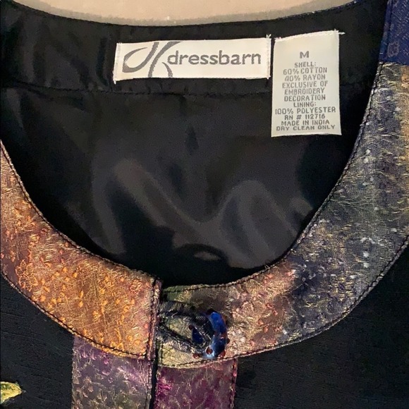 Vintage Black Wearable Art Floral Appliquéd Jacket Women's Size Medium - Picture 3 of 7